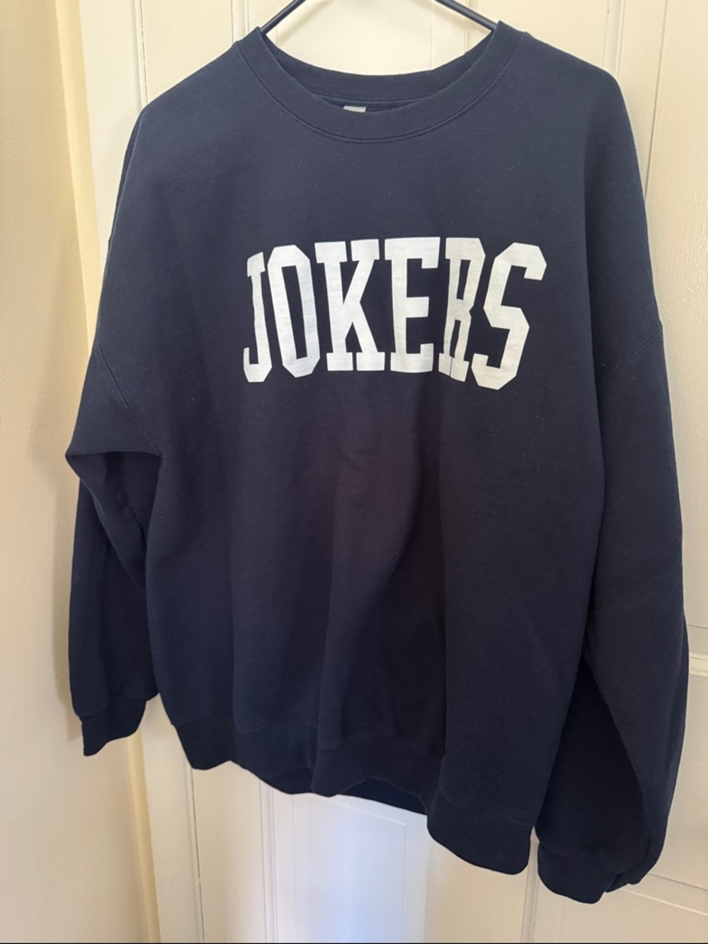Impractical Jokers Gildan Navy Crewneck Sweatshirt with White "JOKERS"